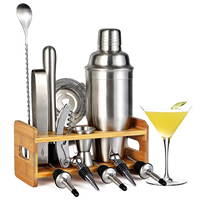 Wuyi Camol usine outils de bar en acier inoxydable avec support 13 pièces ensemble de shaker à cocktail Kit de barman de mixologie pour mélanger les boissons