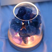 Diffuseur d'huiles essentielles sans flamme, écologique, longue durée, aromathérapie, lampe de nuit USB en verre, bois, pierre, cristal