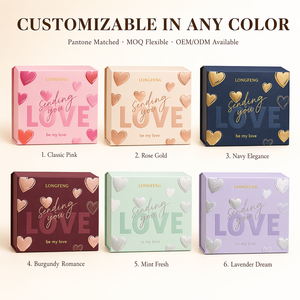 Caja de Regalo Roja Personalizada OEM de Alta Calidad, Caja de Papel Magnética Plegable con Forma de Corazón para Joyería de Boda, San Valentín - Product Image 3