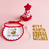 Ensemble d'anniversaire pour animaux de compagnie, classique, simple et écologique, pour chats et chiens, décoration en polyester mignonne