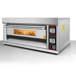 Oven Pizza 124L, Peralatan Toko Roti Listrik Stainless Steel untuk Restoran