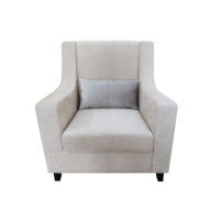 Fauteuil d'appoint moderne beige pour salon résidentiel, hôtel, villa, avec dossier haut et revêtement en velours, pour salon