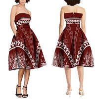 Pacific Island Art Design robe hawaïenne sans bretelles femmes Sexy Wrap hors épaule robe d'été personnalisée grande taille robes pour femmes