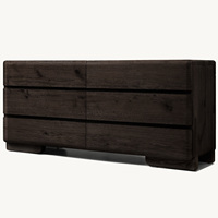 Meubles de rangement en chêne blanc personnalisés Rhoohill, commodes modernes en bois massif à 6 tiroirs, armoires décoratives avec tiroirs