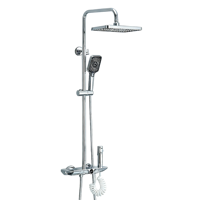 Système de douche à effet pluie haute pression à 4 fonctions avec affichage numérique LED, ensemble de douche triple fonction