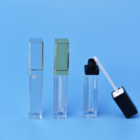 Offre Spéciale – Tube de brillant à lèvres transparent en plastique de 7 ml avec capuchon à vis, faible MOQ, conteneur cosmétique vide pour étiquetage de rouge à lèvres