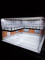 Boîte de présentation en acrylique PVC à double couche à l'échelle 1:64 pour modèle réduit de voiture miniature pour collection Garage de stationnement avec lumière