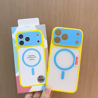 Nouvelle coque de téléphone portable magnétique, couleur contrastée, respectueuse de la peau, pour iPhone 14 15 16 Plus 17 Pro 18 Promax, avec boîte