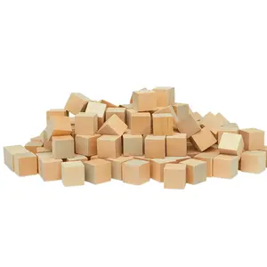 Commercio All'ingrosso della fabbrica Su Misura FAI DA TE Artigianato 1 Pollice Quadrato di Legno Cubo Bianco Blocchi per Di Puzzle Che Fa