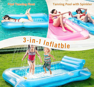 Nouveau design été 2026 : Matelas gonflable 3-en-1, jouet aquatique portable, transat gonflable flottant pour piscine avec fonction pulvérisation d'eau - Product Image 2