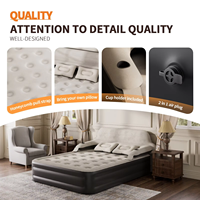 Matelas pneumatique de camping Sweetcrispy Modern Queen, 80 x 16 pouces de hauteur, gonflable avec pompe intégrée haute capacité, double fond antidérapant en PVC
