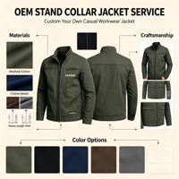 Veste Homme Décontractée Rétro à Manches Longues, Cardigan Ample, Manteau de Sport à Col Montant et Fermeture Éclair Intégrale
