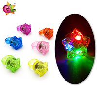 3 LED Lampu Bentuk Bintang Bercahaya dengan Tulisan LOVE, Mainan Jari Jelly Flash untuk Hadiah Anak