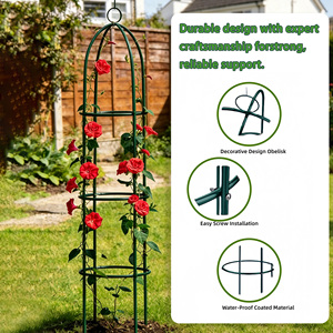 Obélisque de jardin en métal robuste <span class=keywords><strong>pour</strong></span> plantes grimpantes et fleurs, support pyramidal <span class=keywords><strong>pour</strong></span> plantes - Product Image 2