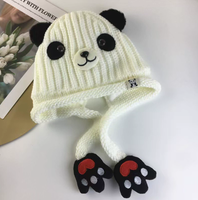 Nouveauté : Bonnet bébé en tricot jacquard personnalisé avec bouton, chapeau amusant en acrylique à motif animal pour enfants, voyage en plein air