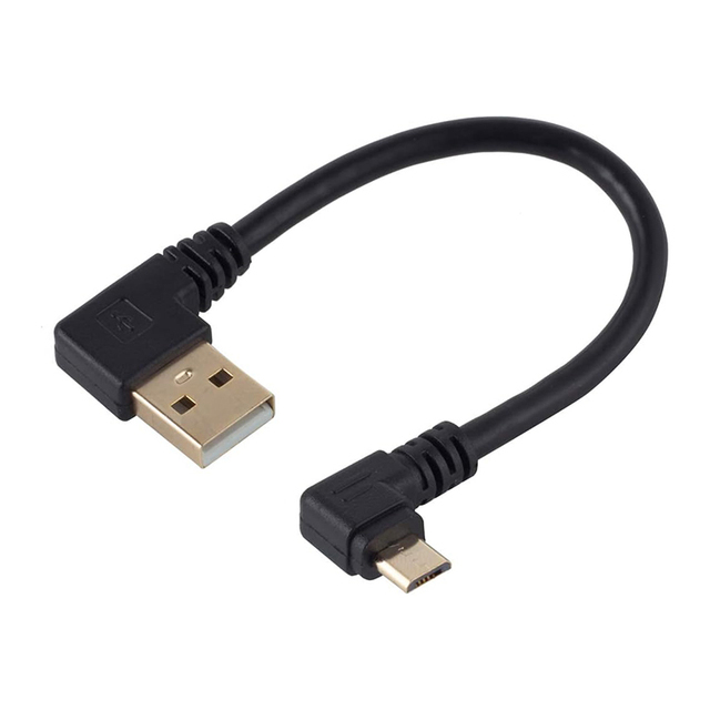 Angled USB to L Shape 90 Degree Micro USB Extension Cable with Pure Copper Conductor for Computer & Earphone