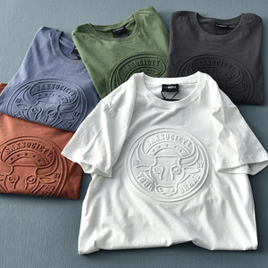 Fashion <strong>Tee</strong> Men Organic Cotton <strong>White</strong> Unisex <strong>Plain</strong> Graphic Custom Embossed T Shirt Women - Product Image 3