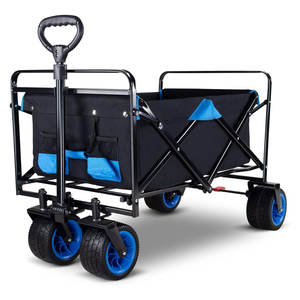 GT2140 Chariot de camping pliable à plate-forme à quatre roues avec auvent pour jardin extérieur et plage - Product Image 1
