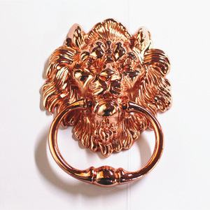 Poignée de porte tête de lion en alliage de zinc doré, poignée de meuble, quincaillerie de placard, anneau de traction décoratif pour la maison 117x158mm - Product Image 3