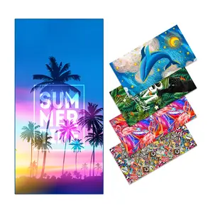 custom microfiber suede beach towel personalised design quick dry sublimation printed beach towels with logo