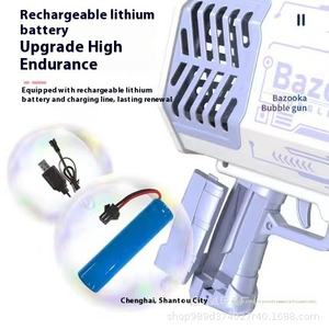 大型自动肥皂泡发射器儿童电动火箭枪机婚礼成人轻型塑料彩色促销玩具 - Product Image 4