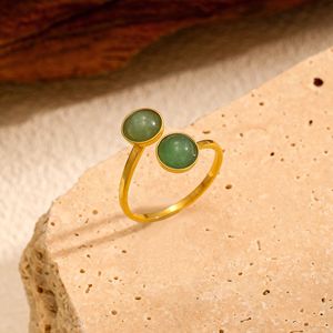 Bague en agate MW Fashion, <span class=keywords><strong>bijoux</strong></span> en pierre naturelle, plaqué or 18 carats, bague en pierres précieuses, <span class=keywords><strong>bijoux</strong></span> en acier inoxydable pour cadeau - Product Image 3