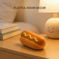 Jouets Squishy Anti-Stress en Mousse en Forme de Hot-Dog, Pain à Hot-Dog et Trio de Saucisses avec Moutarde, Pack de 3, Décoration de Bureau, Cadeau
