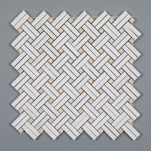 Piastrelle di mosaico di marmo bianco del mosaico della parete di marmo del cestino di pietra naturale del mosaico del secolo - Product Image 2