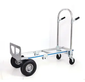 3 in 1 Multiuso A Mano Carrello A Quattro Ruote 200kg di Alluminio Pieghevole A Mano Trolley