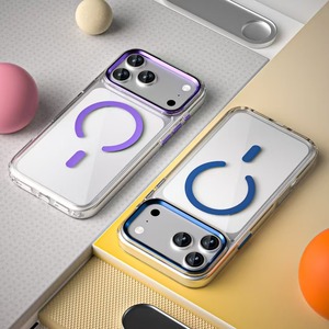 Sang Trọng Từ Không Dây Sạc Điện Thoại Trường Hợp Đối Với iPhone 17 Không Khí 16 15 14 13 12 Pro Max Siêu Mỏng Tinh Thể Trong Suốt Chống-Vàng - Product Image 3