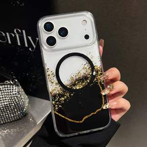 Nueva Funda Protectora para Teléfono al por Mayor, Apta para <span class=keywords><strong>IPHONE1</strong></span>, Transparente, Magnética, con Purpurina Platino, Efecto Mármol, con Pegamento Reforzado - Product Image 6