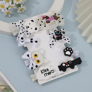 新款黑白婴儿发夹套装动物系列女孩时尚发饰 - Product Image 5