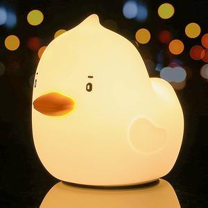 Animais Led Warm <span class=keywords><strong>Duck</strong></span> Night Light Berçário Cute Child Desk Cartoon Recarregável Quarto Cordless Silicon Night Light para Crianças - Product Image 4