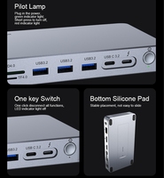 Base de Conexión Thunderbolt 5 15 en 1 con Triple Pantalla, Carcasa para SSD, 3 Puertos USB-A, Ethernet 2.5G, Pantalla 8K, 180W PD, Compatible con 2.1