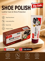 Hei Niu - Betún Compacto Portátil de 70g para Zapatos de Cuero, Color Negro, Fácil de Transportar para Viajes al Aire Libre