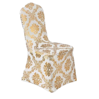 Housses de chaises de mariage or et argent Spandex Stretch Slipcover pour Restaurant Banquet Hotel Dining Party Housse de chaise universelle