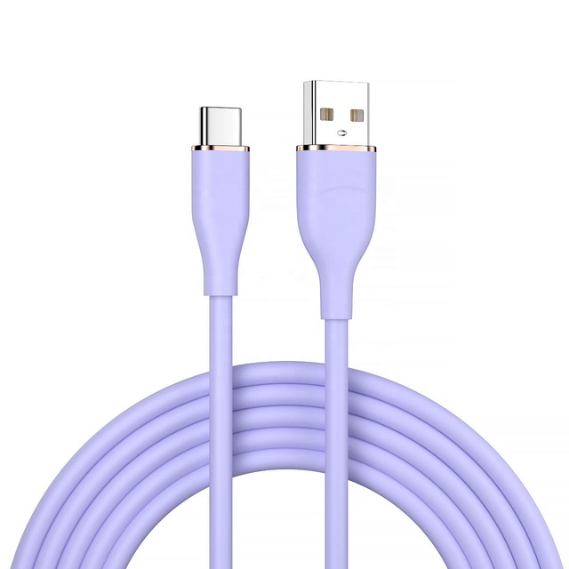 OEM 2M Type-C USB C Fast Charging Silicone Mobile Phone Data Cable 3A 60W Micro Connectors Braided Shielding