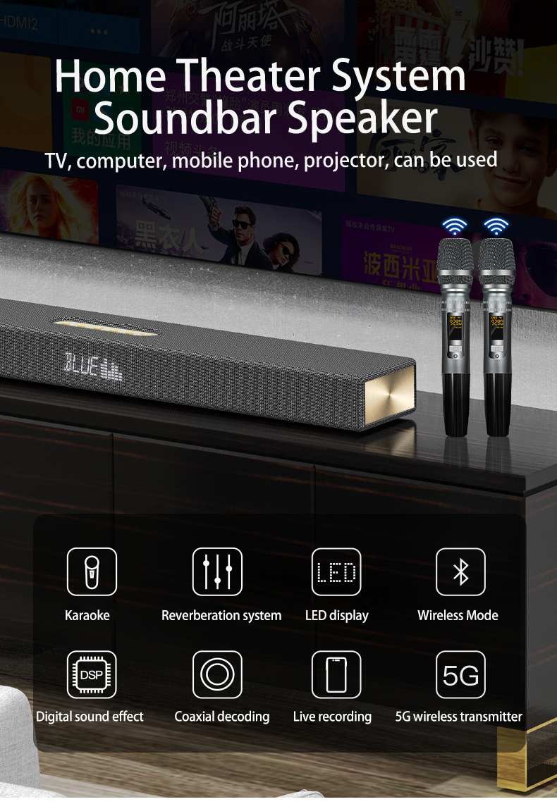 Sound Bar for TV JY Audio 35 Inch Soundbar with Subwoofer