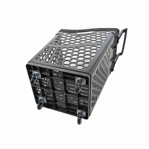 Tipo moderno del pettine del miele del cestino del supermercato di modo con lo shopping della maniglia di plastica delle ruote - Product Image 3