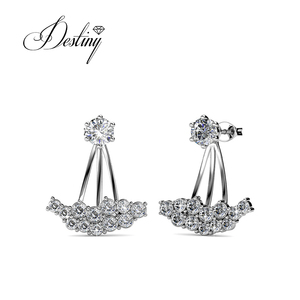 Sterling Silver 925 <span class=keywords><strong>Claire</strong></span> Bông tai tôn tạo với Swarovski tinh thể đồ trang sức mới nhất đồ trang sức daisini người phụ nữ Stud Bông tai - Product Image 4