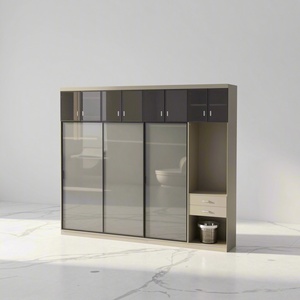 <span class=keywords><strong>Armadio</strong></span> con Porta Scorrevole in Alluminio dal Design Moderno, Mobile Indipendente per Camera da Letto e Organizzazione Domestica - Product Image 4
