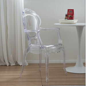 Silla de Comedor Estilo Boda con Reposabrazos de Acrílico Transparente, Diseño Moderno, Silla Queen, Silla Romana para el Hogar y el Ocio - Product Image 4