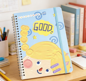 Quaderno Personalizzato con Decorazione Tridimensionale a Griglia e Cartoni Animati, Rilegatura a Spirale Metallica per Studenti e Negozi di Cancelleria - Product Image 4