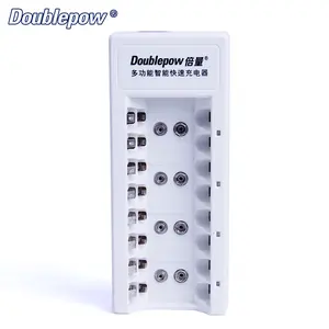 Doublepow 8-khe cắm AA/AAA pin sạc ngắn mạch bảo vệ với LED hiển thị 1.2V 9V Ni-MH/Ni-Cd cho pin lithium