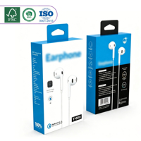 Boîtes d'emballage pour accessoires électroniques 3C avec languette de suspension pour la vente au détail, pour écouteurs, câbles de données, coques de téléphone