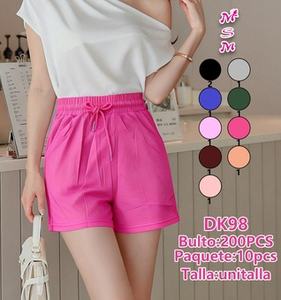 Shorts Deportivos para Mujer, Cintura Media, Cordón Ajustable, Secado Rápido, Spandex, Poliéster, Tejido de Punto, Color Rosa Sólido, Corte Regular - Product Image 3