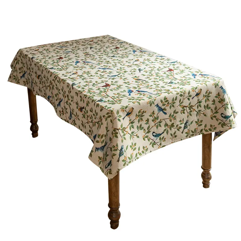 Taplak meja bordir Linen katun warna polos tekstil rumah kustom dengan rumbai