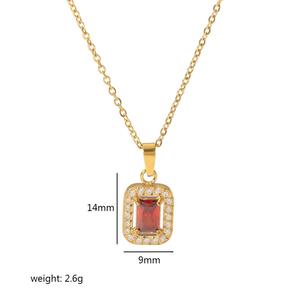 Solitaire Pendant <b>Necklace</b> 18K Gold <b>Ruby</b> Bezel Setting Heart Geometric Everyday Wear - Product Image 4