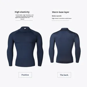<span class=keywords><strong>Ski</strong></span>, randonnée, alpinisme, entraînement physique, instructeur, vêtements <span class=keywords><strong>de</strong></span> sport pour hommes, manches longues, col haut, tricot uni, anti-boulochage, respirant - Product Image 4
