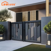 Puerta Batiente de Aluminio de Alta Resistencia, Comercial, para Entrada de Vehículos, Hotel, Patio, Automática, Eléctrica, Personalizada, OEM, Venta al Por Mayor